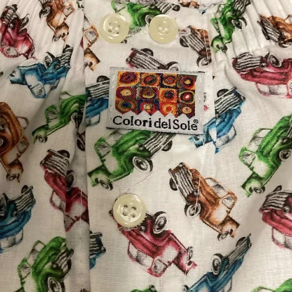 Colori Del Sole NWOT Mens Cotton Boxer Shorts Underwear. Size M. Truck Motif.